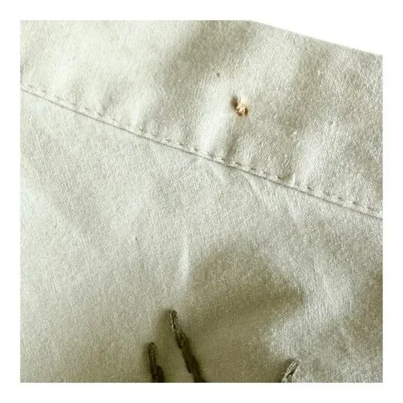 BCBGMAXAZRIA Floral Embroidered Flared A-Line Skirt Tan Neutral 100% Cotton L - Picture 11 of 13